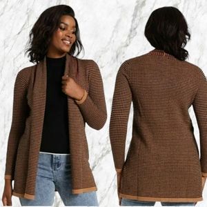 Love For Humanity by Zara. Roll Collar Lurex Fiber Open Front Cardigan. Size L